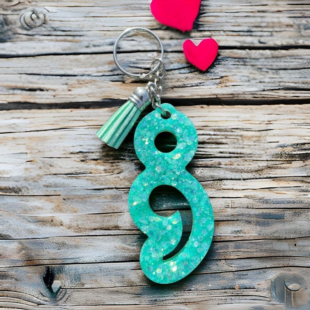 Teal Custom Resin Keychain | Keep Going Keychain | Mental Health Keychain